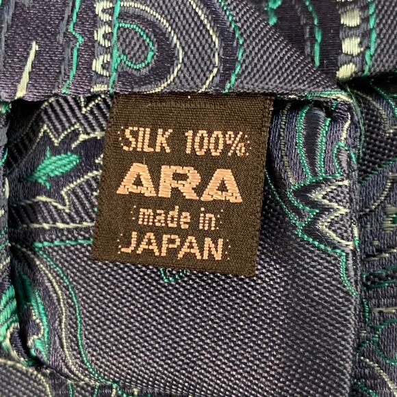 PIERRE CARDIN Navy Turquoise Paisley Silk Tie - Picture 5 of 5